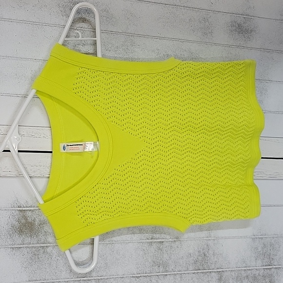 NWOT Free People Free Throw Textured Muscle Tank Yellow - Picture 2 of 6